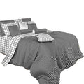 Dolce Mela Dm497K 6-Piece Bedding Duvet Cover Set, King, Check, Black And White