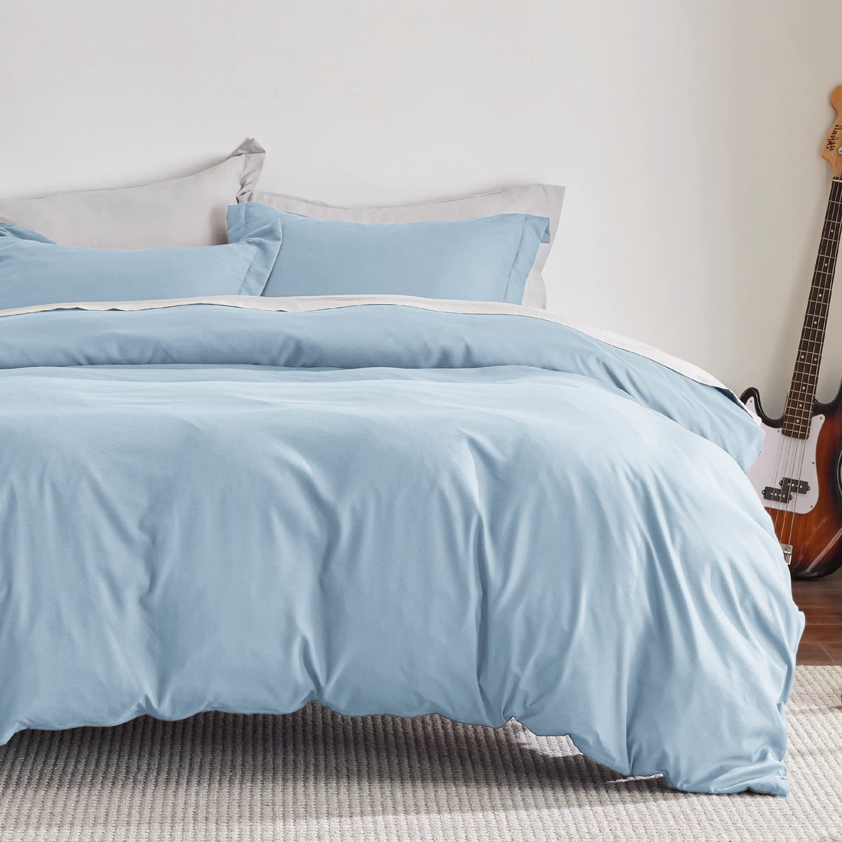 Bedsure Winter Sky Duvet Cover Queen Size - Soft Double Brushed Duvet Cover For Kids With Zipper Closure, 3 Pieces, Includes 1 D