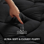 Sleep Zone King Size Cooling Mattress Topper, Premium Zoned Cool Mattress Pad Cover, Padded Mattress Protector Breathable Washable, Deep Pocket 8-21' (Black, King)