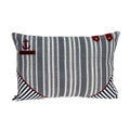 Homeroots 100% Cotton Parkland Collection Oceana Nautical Blue Pillow Cover With Poly Insert