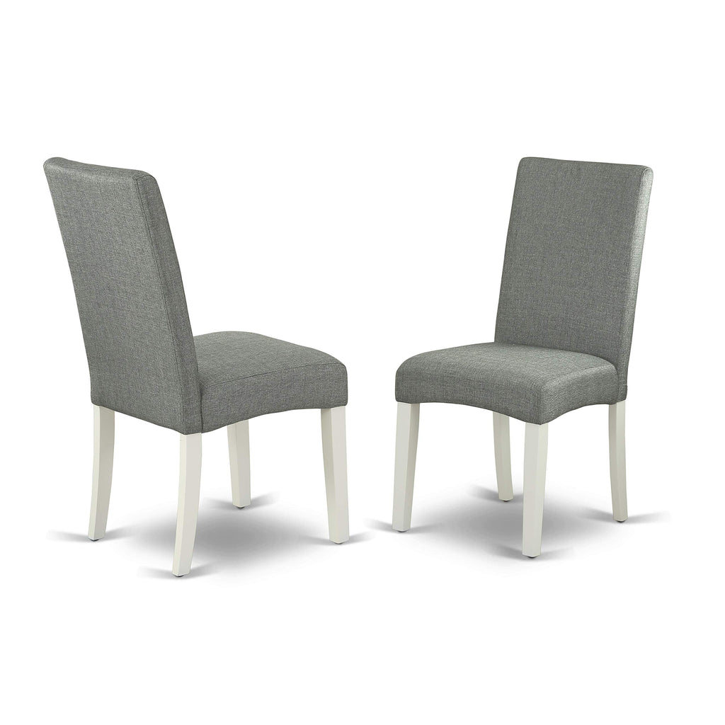 East West Furniture X-Style 7 Piece Modern Set Consist Of A Rectangle Dining Room Table With X-Legs And 6 Gray Linen Fabric Upholstered Chairs, 36X60 Inch, Multi-Color