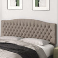 Befurtori Linen Upholstered King Size Headboard Only, Tufted Button Headboard For King/Cal King Adjustable Bed, Curved Integrated Design With Solid Wood Head Board And Luxury Soft Padded, Linen