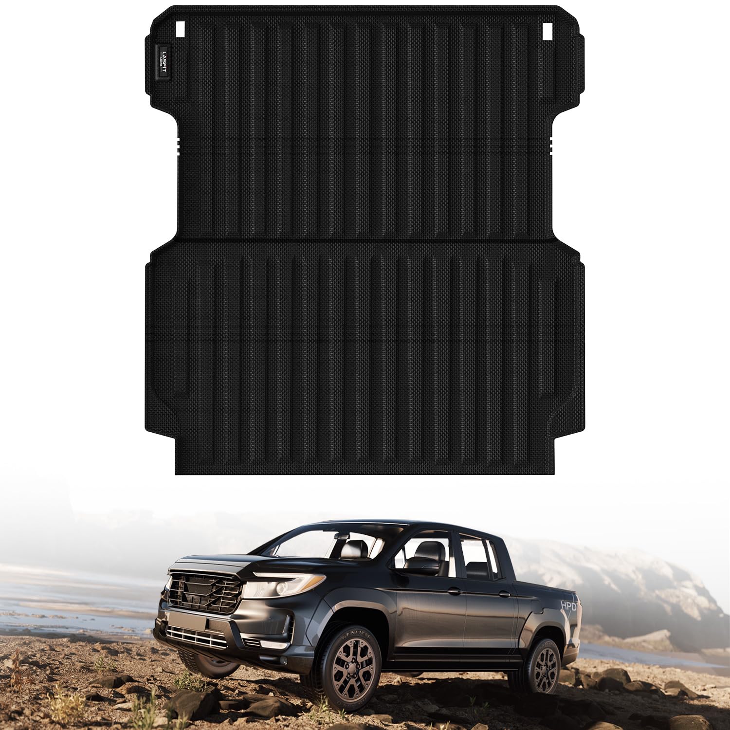 Lasfit Truck Bed Mat For Honda Ridgeline 2025 2024 2023 2022 2021 2020 2019 2018 2017 5.3Ft (64.0 In) Bed Mat, Tpe All Weather C