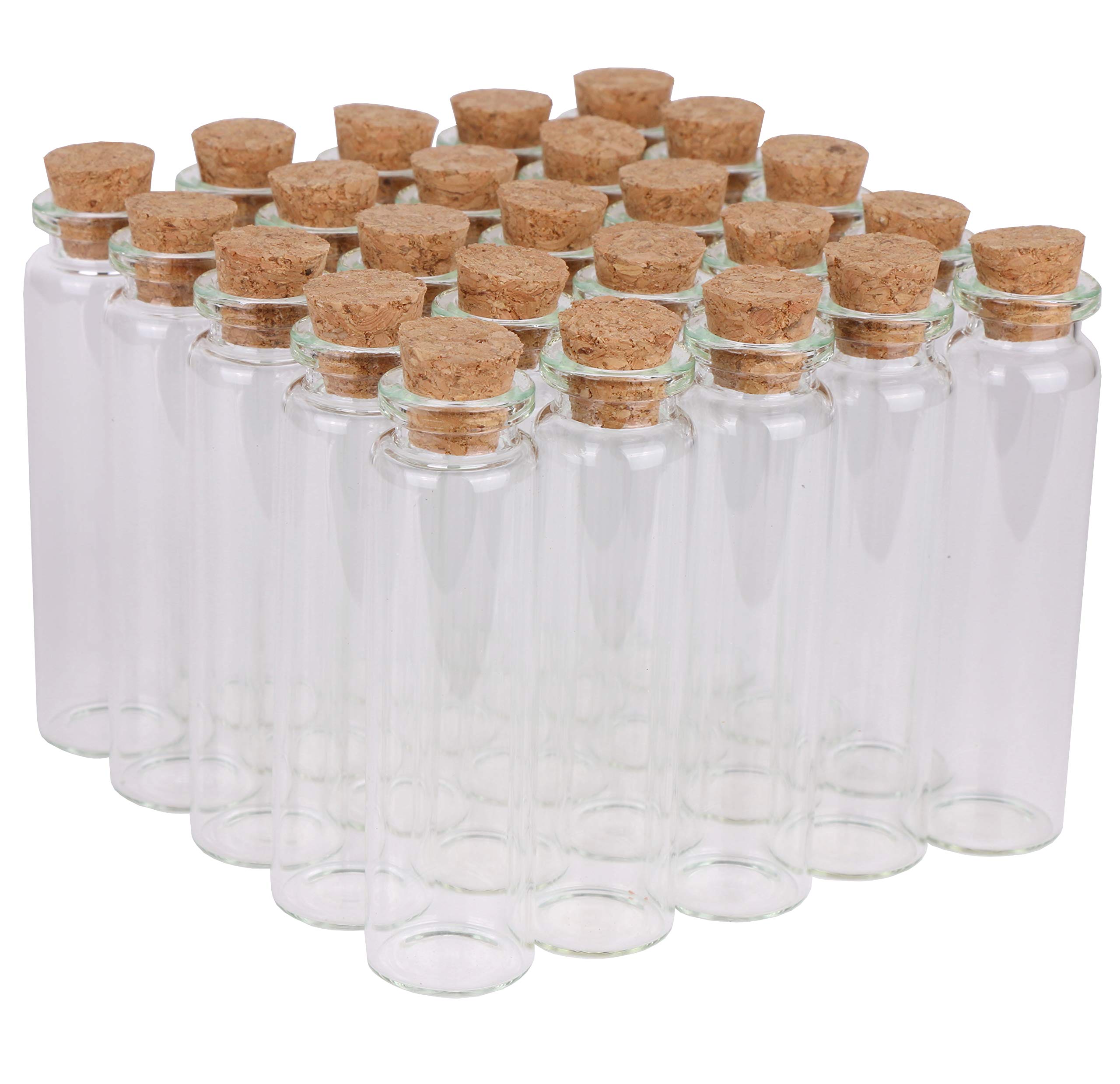 MaxMau 20ml Small Glass Bottles,Tiny Glass Vials,Jars with Cork Stoppers,Message Bottles,Wishing Bottle for Wedding Favors, Baby