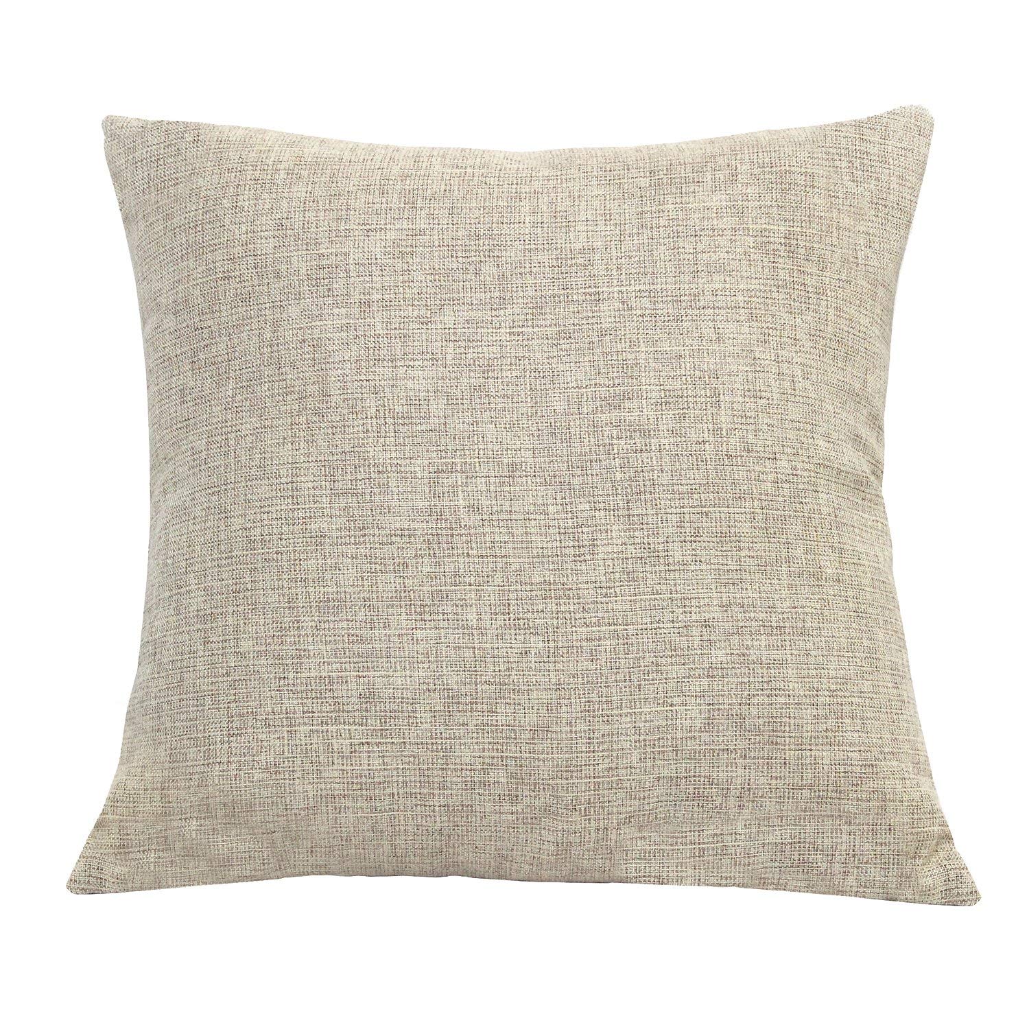 HomeRoots 100% Polyester Beige Tweed Square Accent Pillow