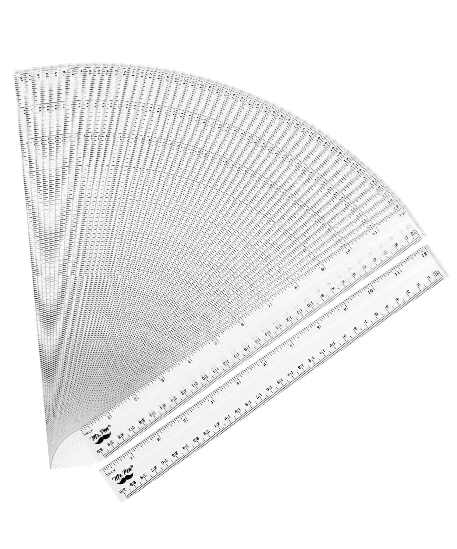 Mr. Pen- Plastic Ruler, 12 Inch, 50 Pack, Metric & Imperial, Clear Ruler Set, Clear Ruler 12 Inch Ruler Bulk, Plastic Ruler 12 I