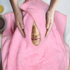 Facial Towels Professional Split Design Microfiber for Spa Steam Esthetician Supplies Salon and Barber Tools (Soft Pink)