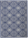 Nourison Jubilant Transitional Navy/Ivory 53 x 73 Area-Rug, Easy-Cleaning, Non Shedding, Bed Room, Living Room, Dining Roo