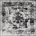 Unique Loom Sofia Collection Area Rug - Salle Garnier (6 1 Square, Black/ Ivory)