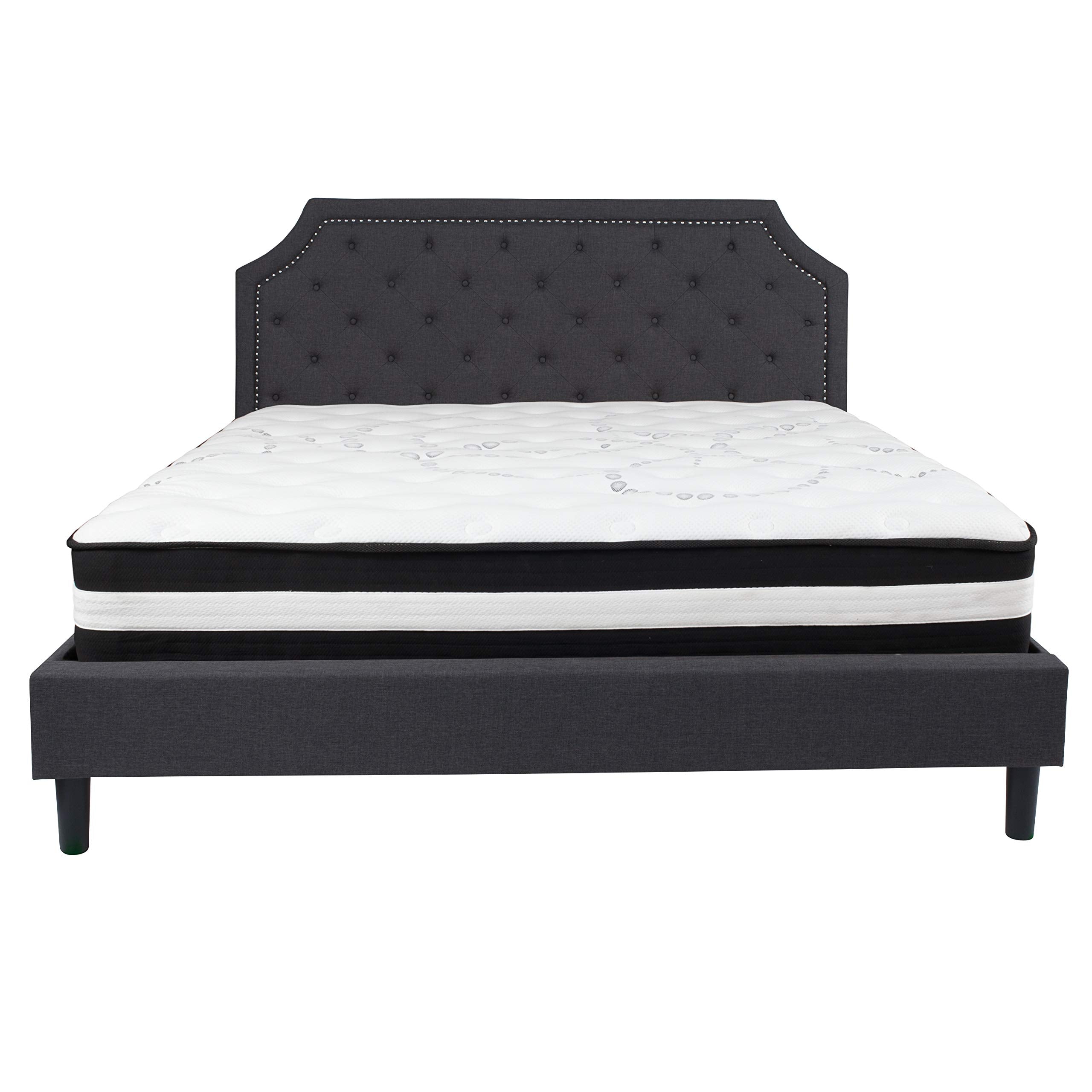 Flash Furniture Brighton King Size Tufted Upholstered Platform Bed