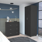 Georgia 2 Piece Bedroom Set, Armoire + Dresser, Black