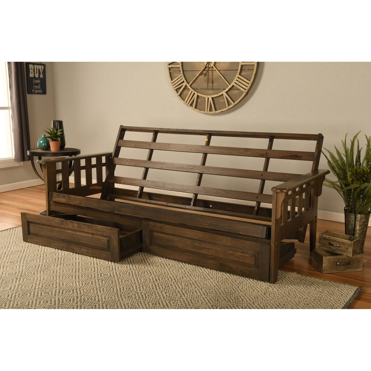 Kodiak Furniture Tucson Full Size Futon Frame with Storage Drawers