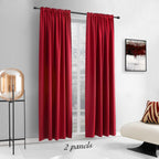 Donren Backdrop 5Ft X 9Ft Curtains Panels - Energy Saving Thermal Insulated Solid Rod Pocket Blackout Draperies For Patio (1 Pair, 60 Inches By 108 Inch Length,Red)
