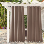 Ryb Home Windproof Outdoor Curtains - Waterproof Blackout Shade Thermal Insulated Drapes For Patio Screen Porch Gazebo Canopy Pe