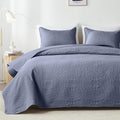Akkialla Quilts Queen Size,Bluish Grey Ultrasonic Full/Queen Quilt Set,Lightweight Soft Bedspread Coverlet,Modern Style Coin Pat