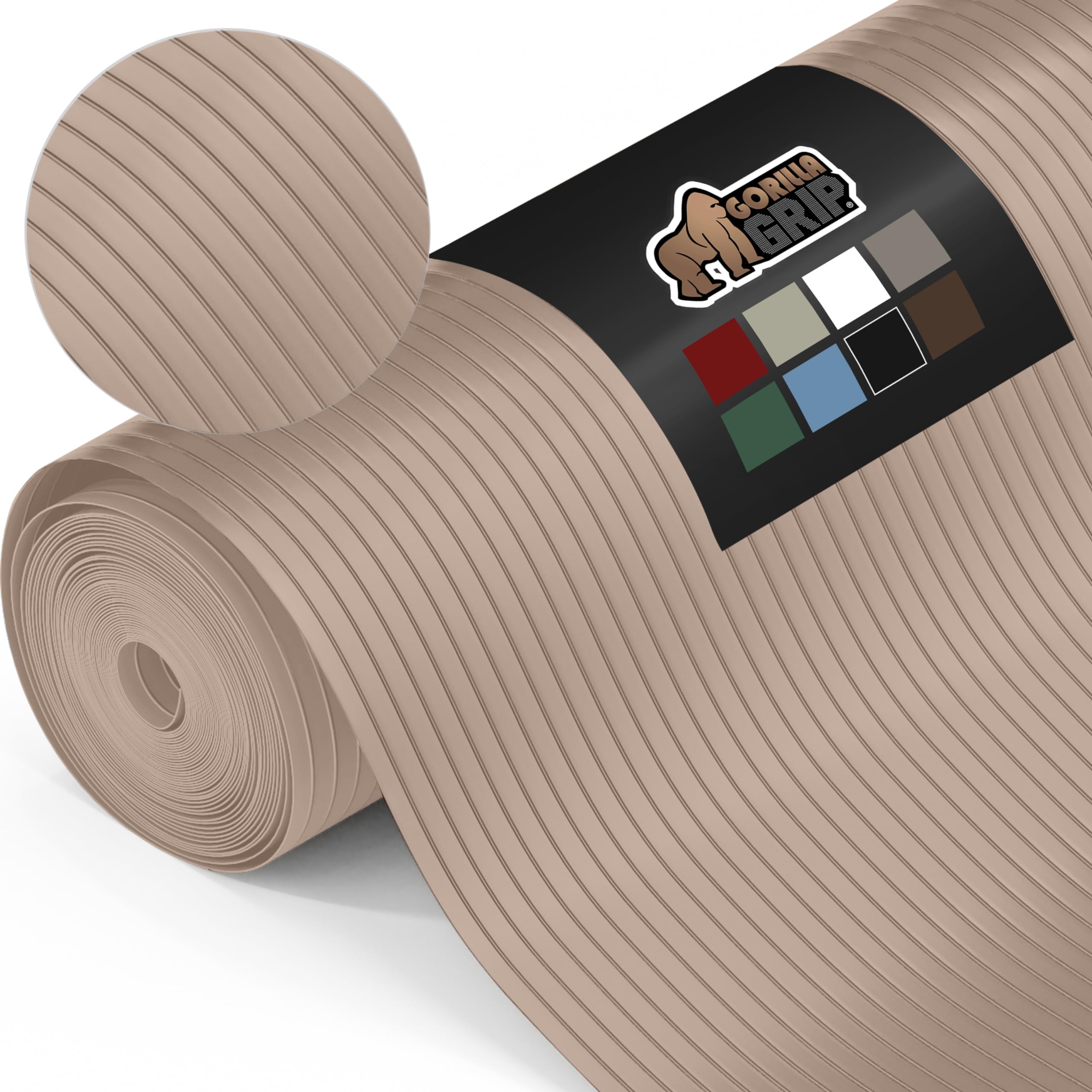 Gorilla Grip DuraGuard Ribbed Drawer and Shelf Liner for Cabinet, Non Adhesive Waterproof Protection for Kitchen, Strong Grip, B