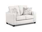American Furniture Classics Relay Linen Loveseat with Two Throw Pillows Sofas, Soft Washed Cream Tweed