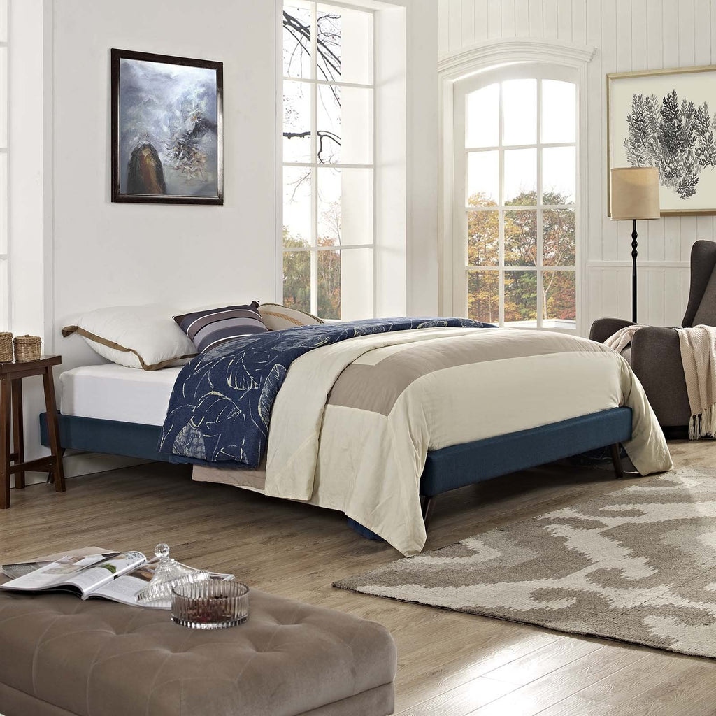 CasaFoyer  Loryn Platform Bed | Solid Wood Frame | Polyester Upholstery | Wooden Slat Support System | No Box Spring Needed | Memory Foam Compatible | Stylish Headboard Options | Ideal for Modern Bedrooms