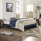 CasaFoyer  Loryn Platform Bed | Solid Wood Frame | Polyester Upholstery | Wooden Slat Support System | No Box Spring Needed | Memory Foam Compatible | Stylish Headboard Options | Ideal for Modern Bedrooms