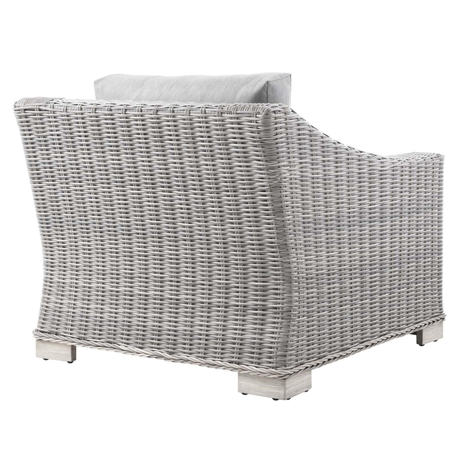 Modway EEI-4840-LGR-GRY Conway Outdoor Patio Wicker Rattan, Light Gray Gray