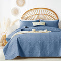 Akkialla Full Queen Quilt Bedding Set For All Seasons,Lightweight Bluish Grey Bedspreads Queen Size,Modern Style Microfiber Soft