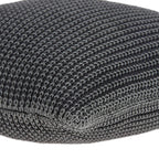 Homeroots 100% Cotton Parkland Collection Cabo Transitional Charcoal Pillow Cover With Poly Insert