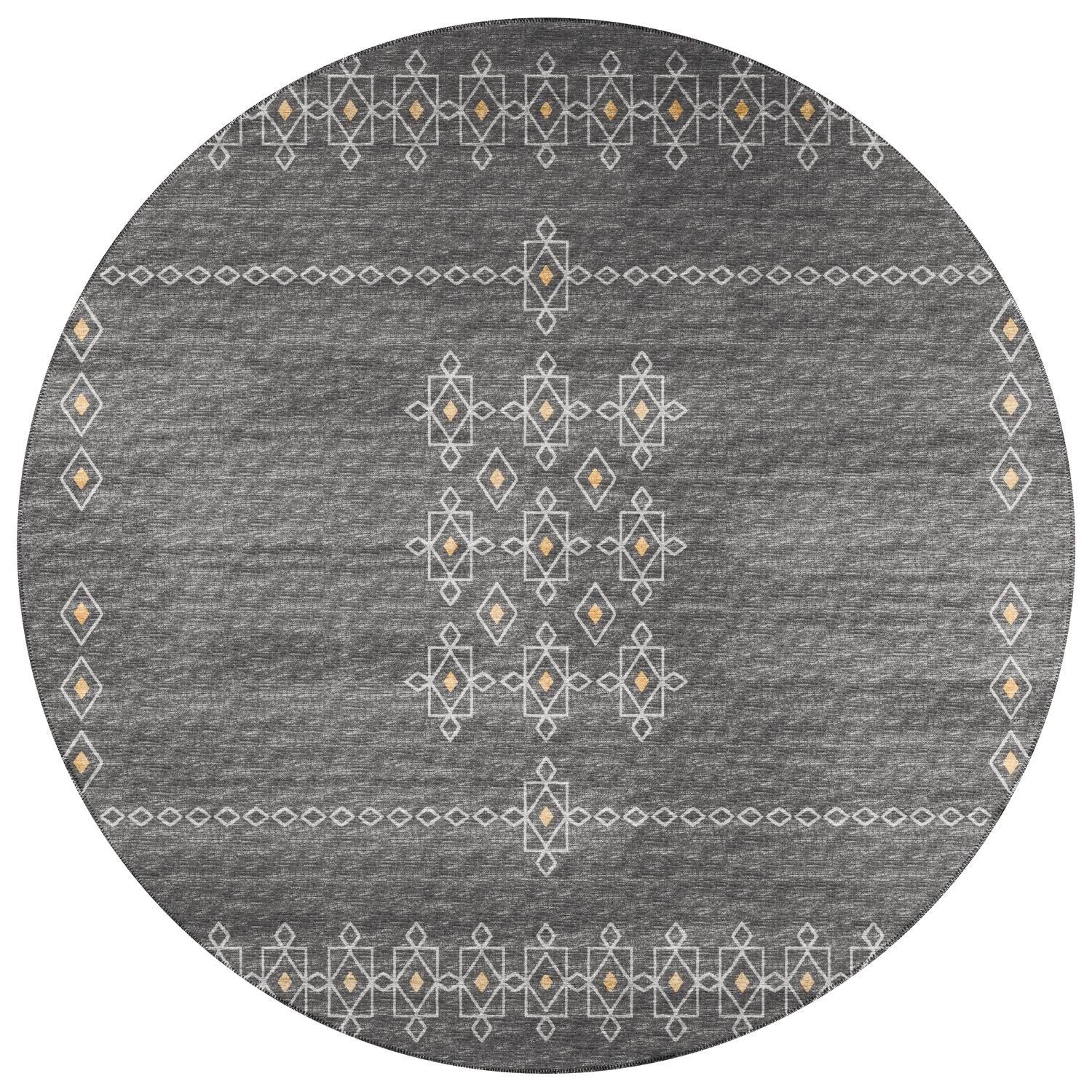Sedona Sn3 Grey Transitional Rug Round 4' X 4'