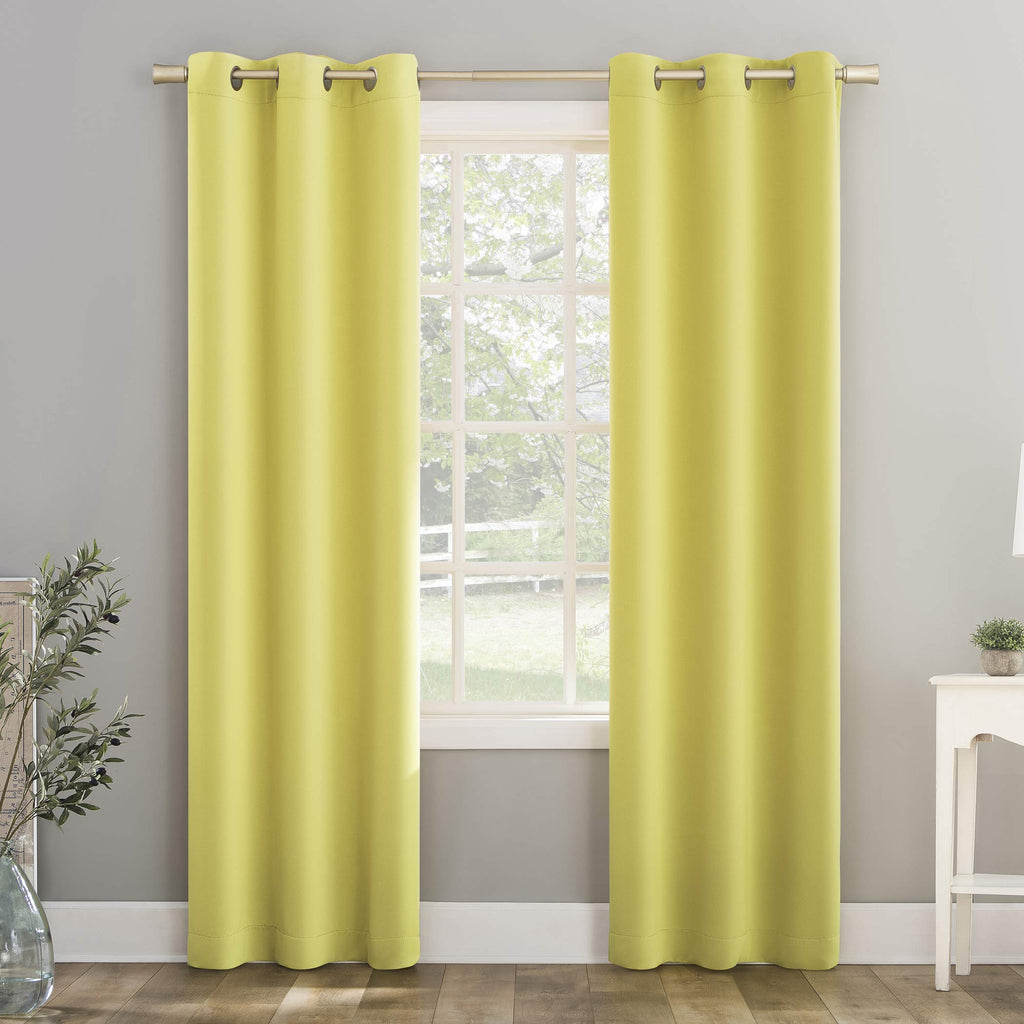 Sun Zero Riley Kids Bedroom Blackout Grommet Curtain Panel, 40' X 84', Lemon Yellow