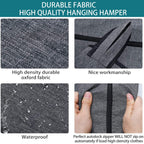 KINGSUSLAY Over the Door Laundry Hamper, 36x22 Inch Pop Heather Grey Hanging Storage Bag with Hooks, XL Laundry Collector