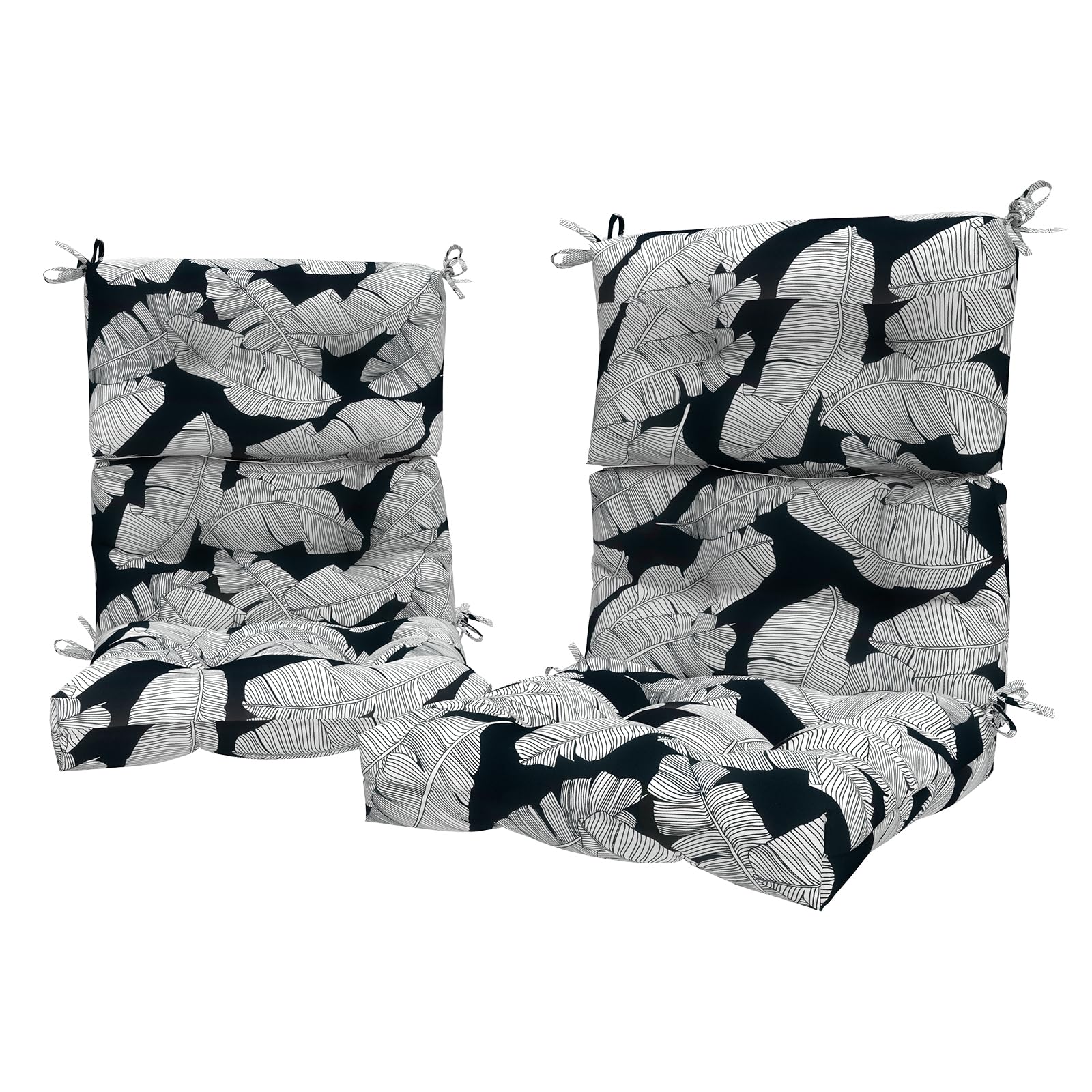 Lvtxiii Outdoor Seat/Back Chair Cushion Patio Tufted High Back Cushion, Seasonal Replacement Rocking Chair Cushion With Ties (44