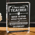 Movdyka Teacher Gifts for Women Men Crystal Keepsake, Laser Engraved Teachers Appreciation Gifts Ideas, Best Teacher Ever Gifts 