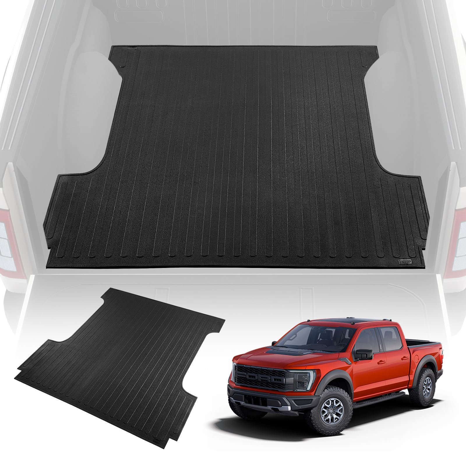 Vevor Truck Bed Mat, Fits For 2015-2020 Ford F150 5.5 Ft Short Bed, 66.5' X 64' Rubber Truck Bed Liner, 1/4' Thick Bed Mat Ca