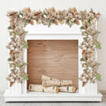 Riceshoot 2 Pcs Thanksgiving Garland 6 ft Fall Leaves Garland with White Pumpkins Autumn Maples Berry Garland Christmas Hallowee