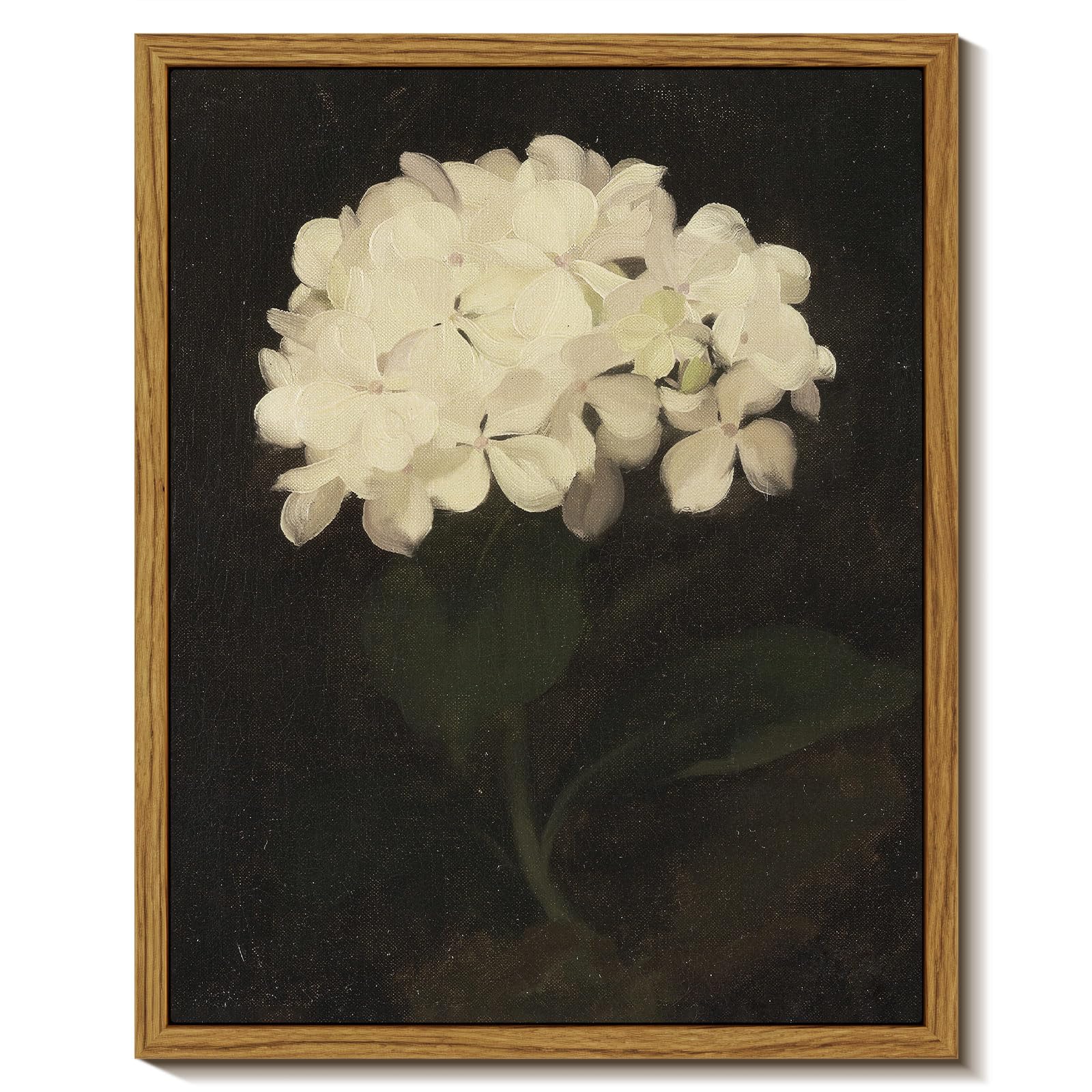 InSimSea Framed Wall Art for Living Room Decoration Canvas Wall Art Room Decor White Hydrangea Oil Painting Canvas Prints Bedroo