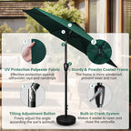 Simple Deluxe 7.5' Patio Umbrella Outdoor Table Market Yard Umbrella With 6 Sturdy Ribs For Backyard, Pool, Garden, Deck, Green