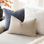Foindtower Pack Of 2 Soft Textured Throw Decorative Pillow Covers Lumbar Accent Solid Cushion Cover Cozy Neutral Farmhouse Pillo