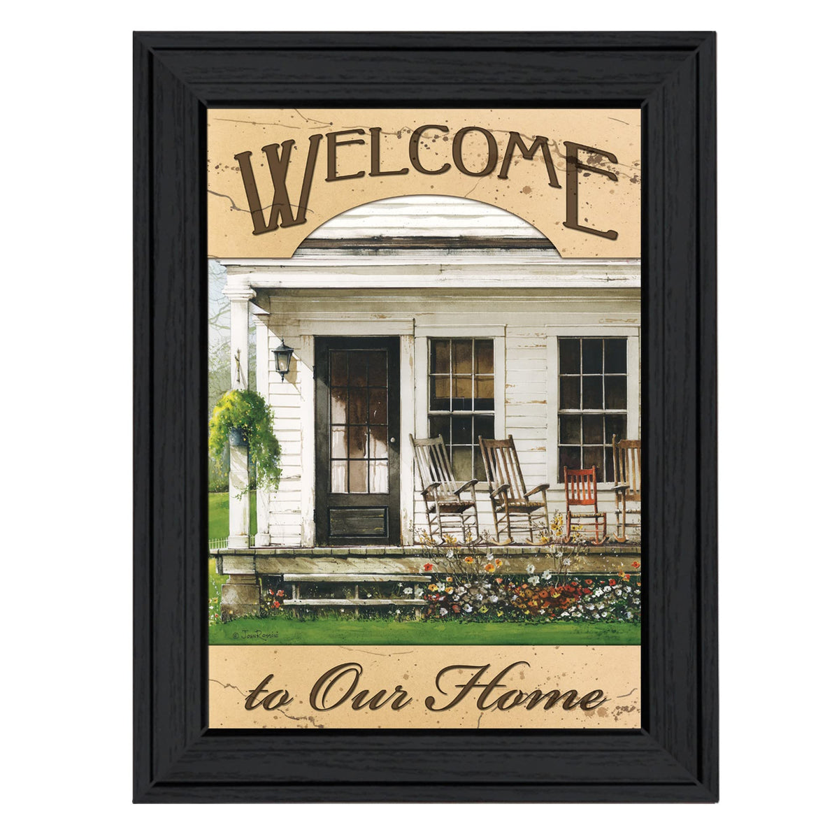 Welcome To Our Home 1 Black Framed Print Wall Art