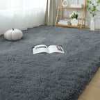 Area Rugs 9X12 Living Room: Shag Area Rug For Living Room - Gray Large Plush Fluffy Carpet (Grey, 9X12 Feet)