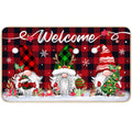 Trewave Christmas Welcome Decorative Doormat Christmas Gnome Door Mat Non Slip Rubber Backing Floor Mat Seasonal Winter Holiday