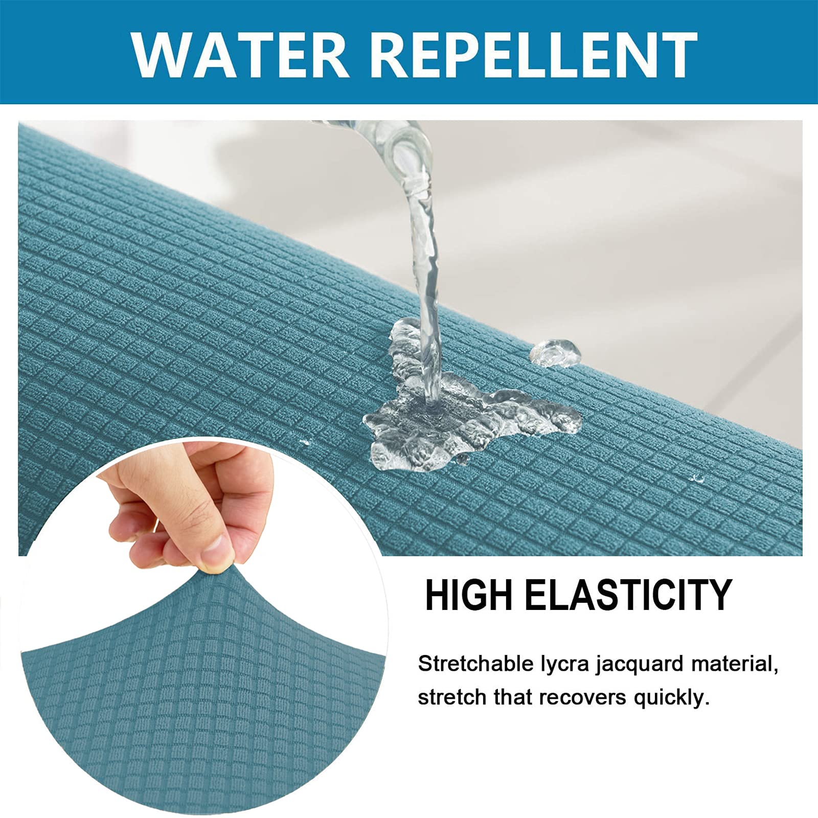 Nc Home Water Repellent Sofa Seat Slipcovers Stretch Cushion Covers, Seaters Replacement For Furniture Protector, Soft Flexibili