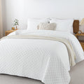 Andency White King Size Quilt Bedding Set (106X96 Inch), 3 Pieces Soft Lightweight Bedspread Coverlet, Terracotta Boho Summer Qu