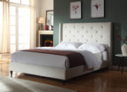 Best Master Furniture Vero Tufted Wingback Platform Bed, Queen Beige