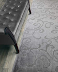 ORFA HOME Custom Length Hallway Runner Rug,Slip Resistant,Scroll Grey, 26 Inch X 8 feet, Sold and Priced Per Foot