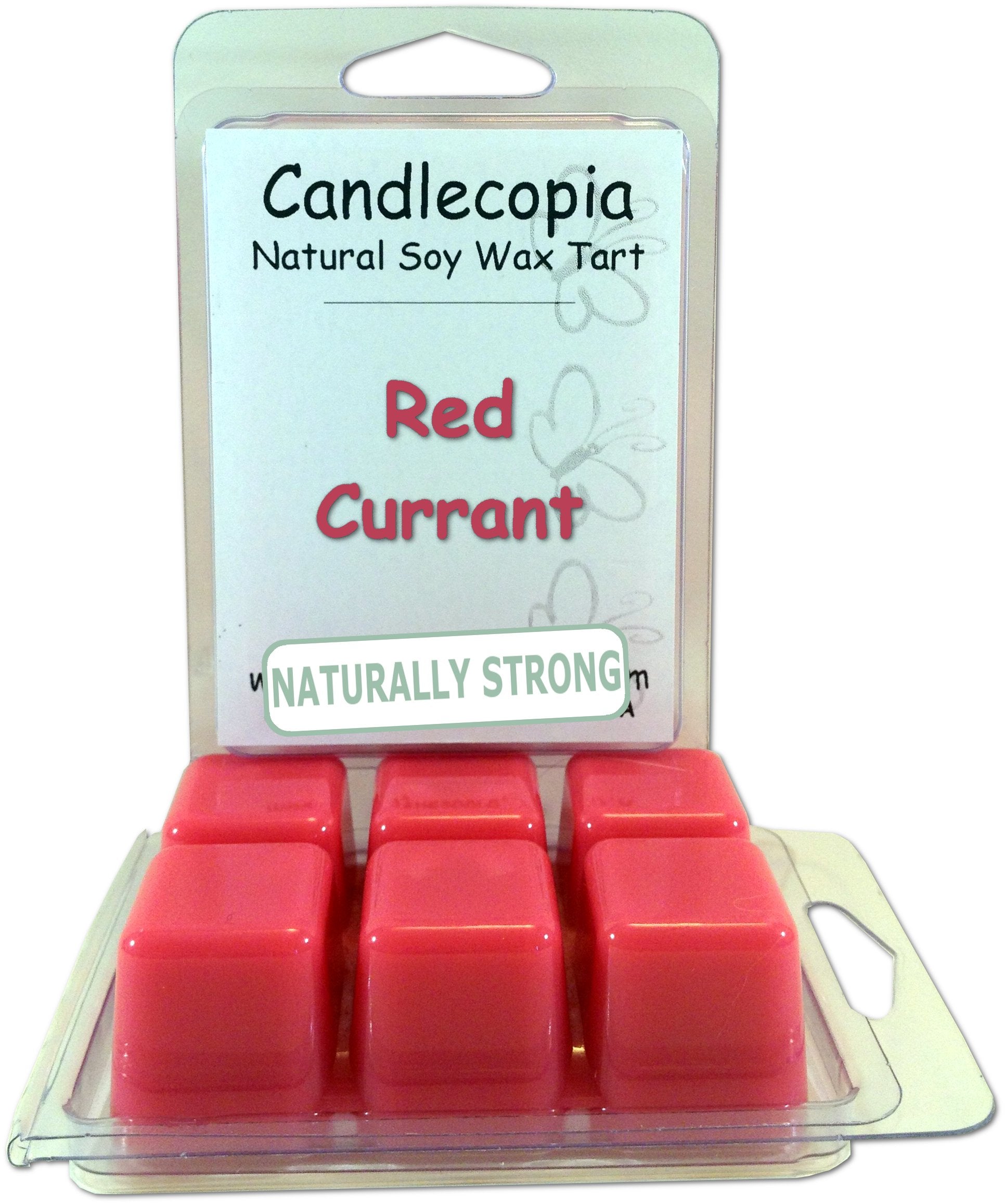Candlecopia Red Currant Strongly Scented Hand Poured Vegan Wax Melts, 12 Scented Wax Cubes, 6.4 Ounces in 2 x 6-Packs