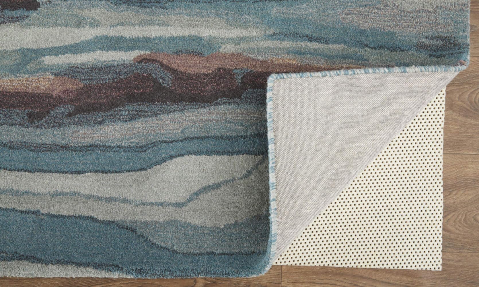 HomeRoots 512744 8 x 10 ft. Blue & Red Wool Abstract Hand Tufted Handmade Rectangle Area Rug