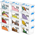 Wesiti 12 Pcs Monthly Classroom Storage Bins with Seasonal Month Labels,