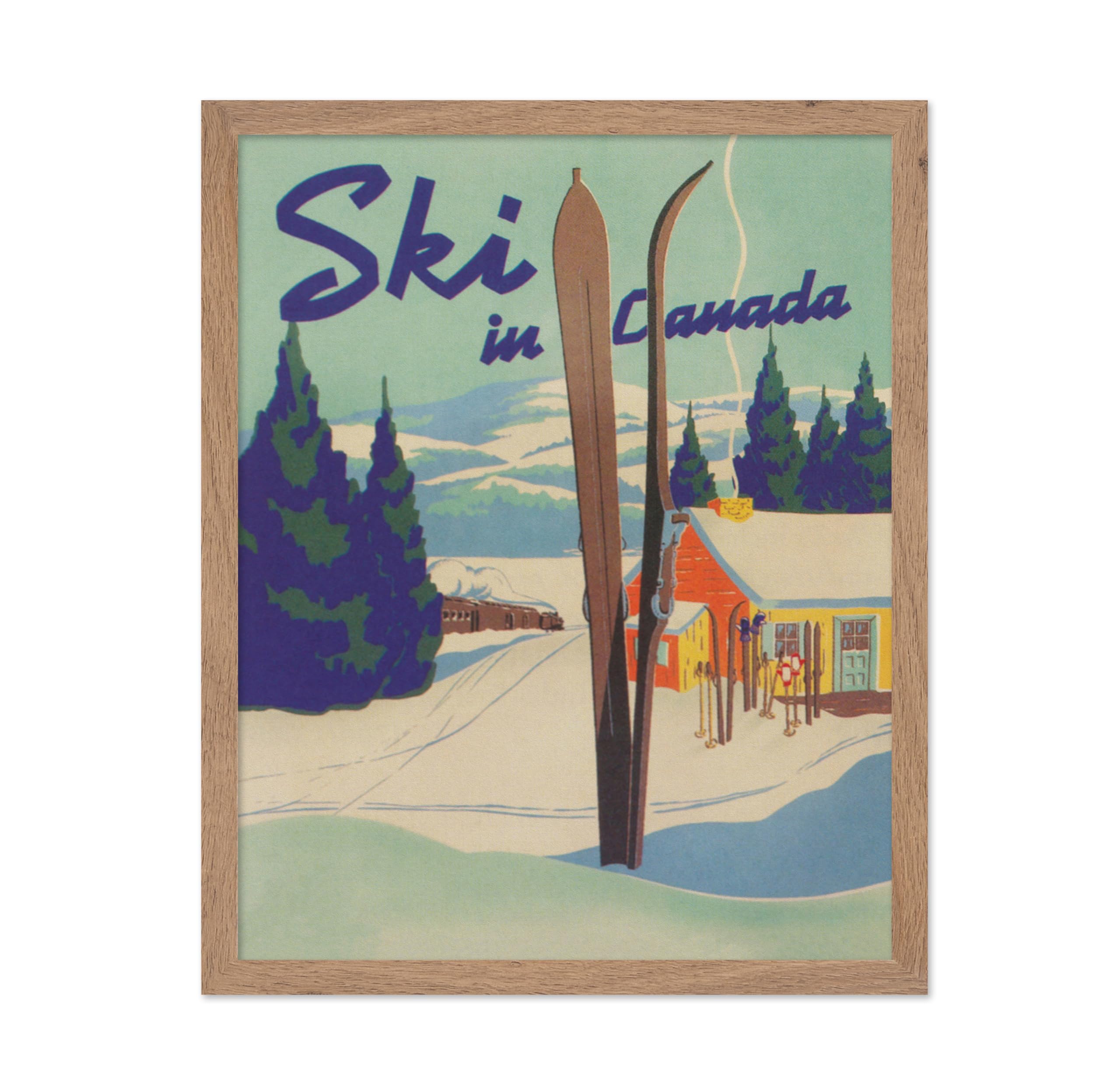 Poster Master Travel Poster - Vintage Ski in Canada Print - Winter Wall Decor - Unique Wall Decor for Home, Living Room, Kitchen