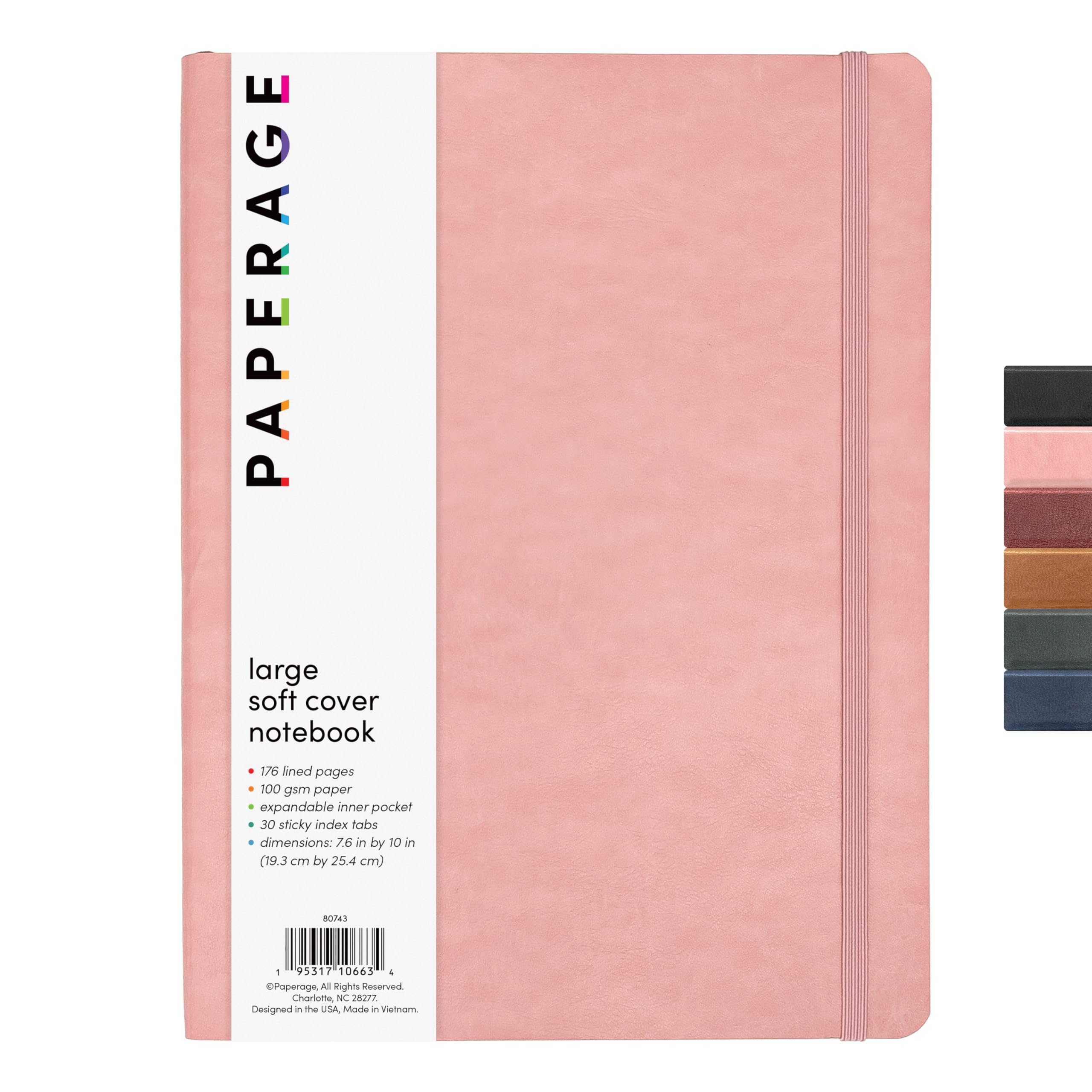 Paperage Softcover Lined Journal Notebook (Blush), 176 Pages, Large B5 College Ruled Notebook, 7.6 Inches X 10 Inches - 100 Gsm