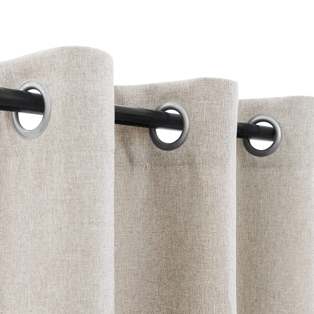 Jinchan 70% Blackout Curtain 63 Inch Length Beige Curtain For Bedroom Living Room Curtain 1 Panel Texture Curtain Grommet Top Wi