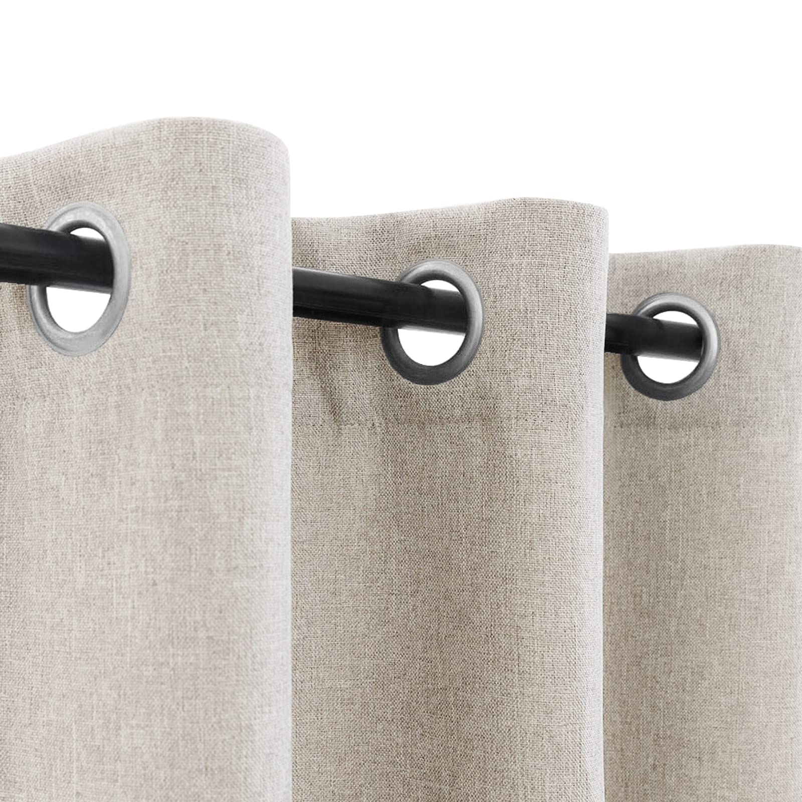 Jinchan 70% Blackout Curtain 63 Inch Length Beige Curtain For Bedroom Living Room Curtain 1 Panel Texture Curtain Grommet Top Wi
